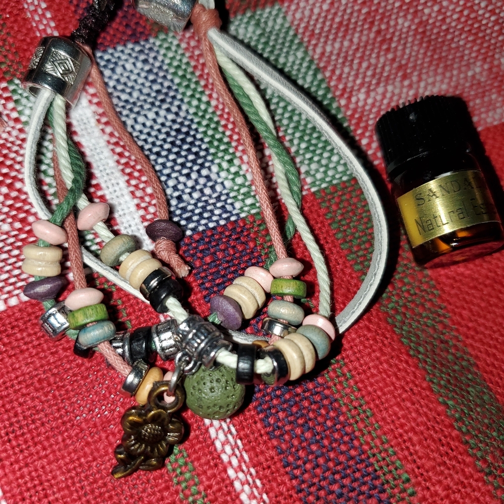 NEW adjustable lava bead bracelet